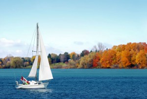 Canadian sailboat in the autumn